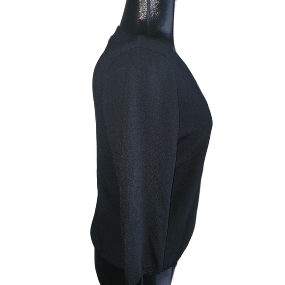 Nygard Collection Black Cropped Sleeve Sweater M - Picture 4 of 7